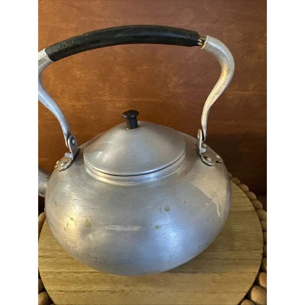 VTG British Colony Viking  Teapot Aluminum Tea Kettle Hong Kong Just For Show